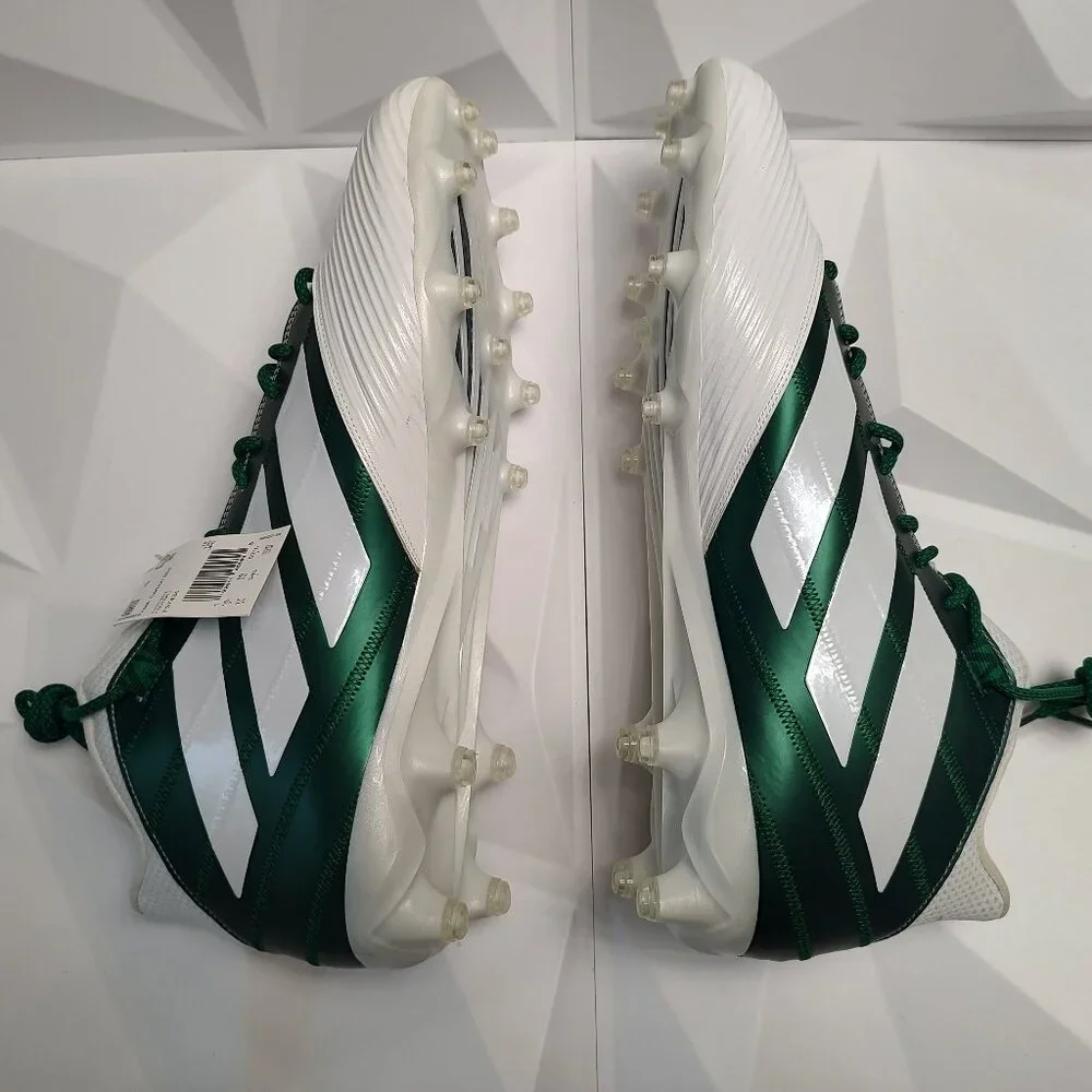 Adidas Mens Football Cleats 17 White Green Shoe Lacrosse Freak Carbon Mid - Picture 6 of 11
